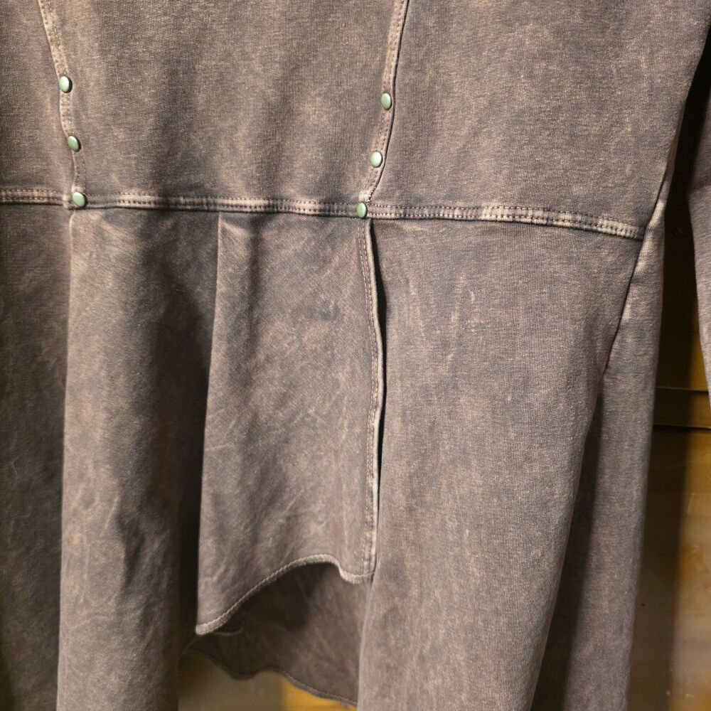 Testimony Los Angeles Brown Mineral Wash Open Cardigan Size Medium Western - Picture 9 of 11